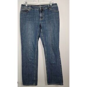J. Jill Womens Sz 8 Relaxed Fit Boyfriend Jeans Medium Wash Bootcut 100% Cotton